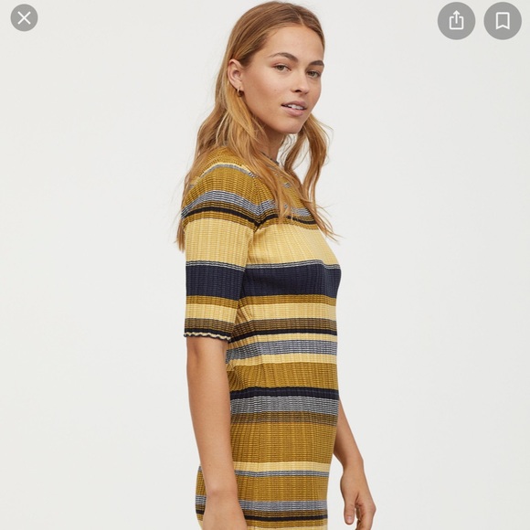 Ribbed striped dress - Picture 3 of 8